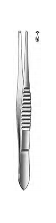 Dressing Forceps, Serrated, (11.4cm), Delicate Pattern 4-1/2"