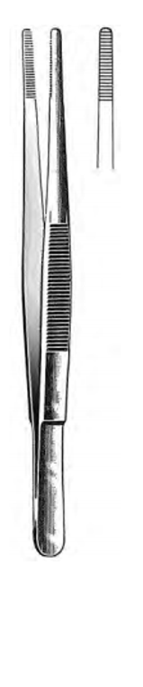 Dressing Forceps, Serrated, Satin, (14cm) 5-1/2"