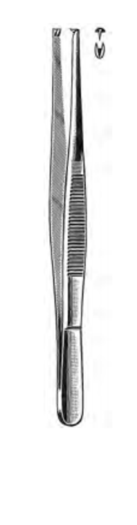 Tissue Forceps, 1 x 2 teeth, Satin, (14cm) 5-1/2"