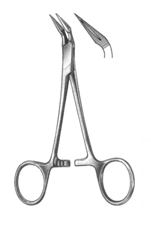 STIEGLITZ Splinter Forceps, 45° Angle, Satin, (13.3cm) 5-1/4"