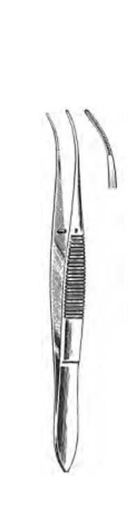 Eye Dressing Forceps, 1/2 Curved, No Guide Pin, (10.2cm) 4"
