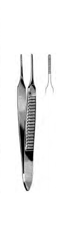 GRAEFE Eye Dressing Forceps, Straight, Serrated, Satin, (8.9cm) 3-1/2"