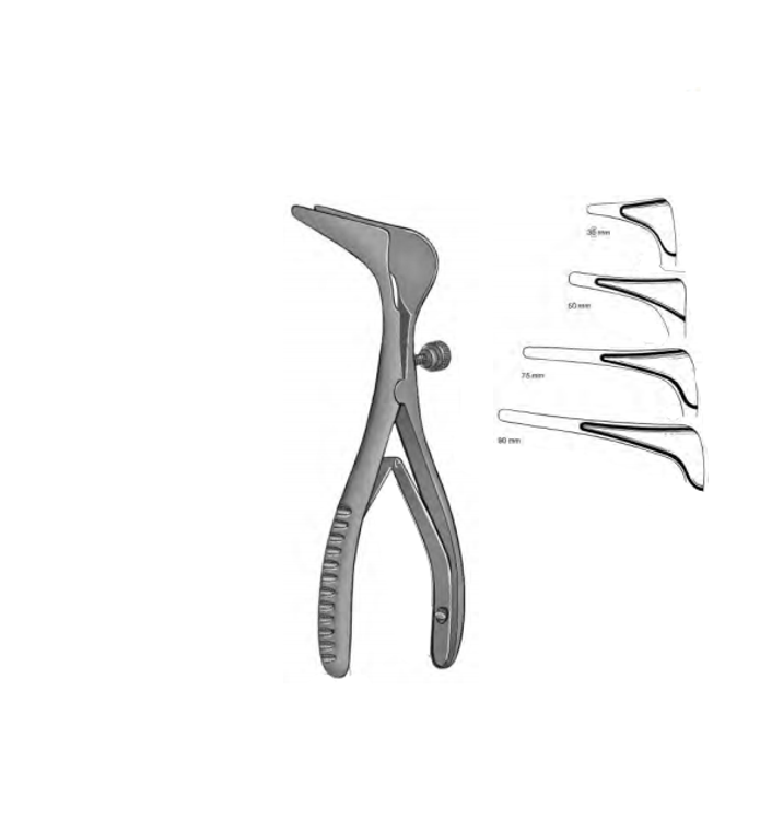 COTTLE Septum Speculum W/Set Screw, narrow 50mm long blades (15.2cm) 6"