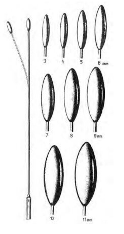 BAKES Common Duct Dilator, 3mm Diameter, Malleable Shaft, (22.2cm) 8-3/4"