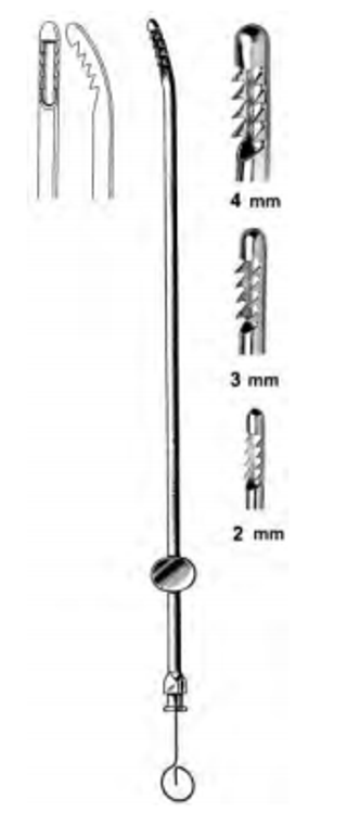 NOVAK Endometrial Biopsy Curette, 4mm Diameter, Standard (24.8cm), 12Fr Size 9-3/4"
