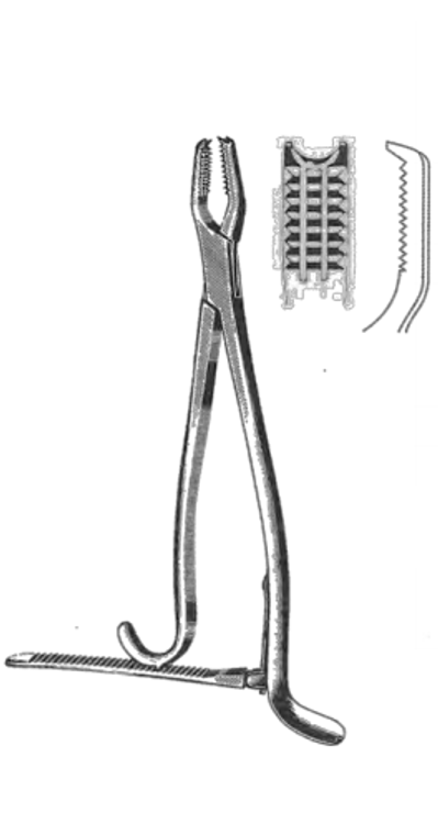 KERN Bone Holding Forceps, W/Ratchets, Standard Size, Satin, (24.1cm) 9-1/2" .