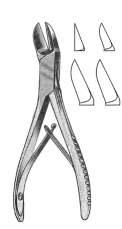 LISTON Bone Cutting Forceps, Angled on Flat, Satin, (19.1cm)7-1/2"