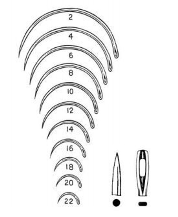 Regular Surgeons' Needles, 1/2 Circle, Tapered Point No.6