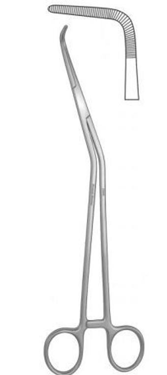 McDOUGAL Prostatectomy Clamp, 90° Curved, Angled Right, Satin, (27.9cm) 11"