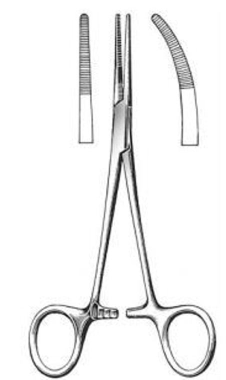 KELLY Hemostatic Forceps, Curved (Wire Formed), (14cm)