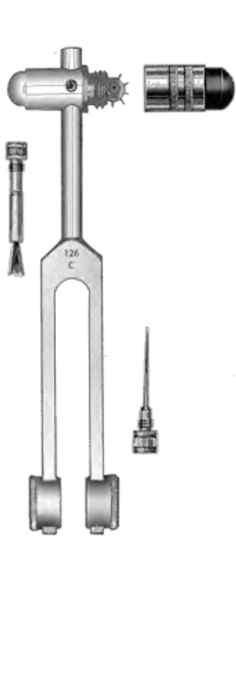 5-IN-1 COMBINATION NEURO TUNING FORK- Includes Needle, Brush, Buck Neuro Hammer, Pinwheel and 256HzTuning Fork