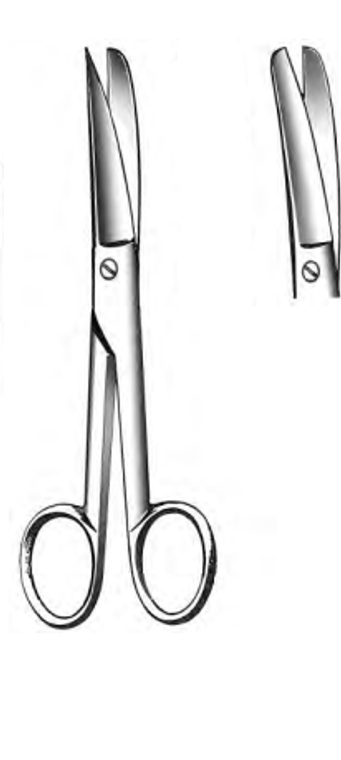 Utility Scissors, Sharp/Blunt, Points Curved, (16cm) 6-1/2"