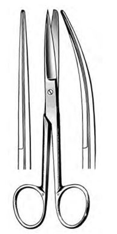 DEAVER Scissors, Curved, Sharp/Blunt Points(14cm) 5-1/2"