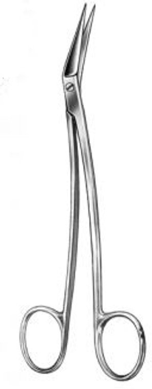 LOCKLIN Operating Scissors, Curved shank angled on side 25°, 1 Serr blade, (16cm)6-1/4"