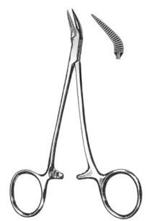 HALSTEAD Mosquito Forceps, jaws angled 45°, on flat, extra delicate, (127cm)5"