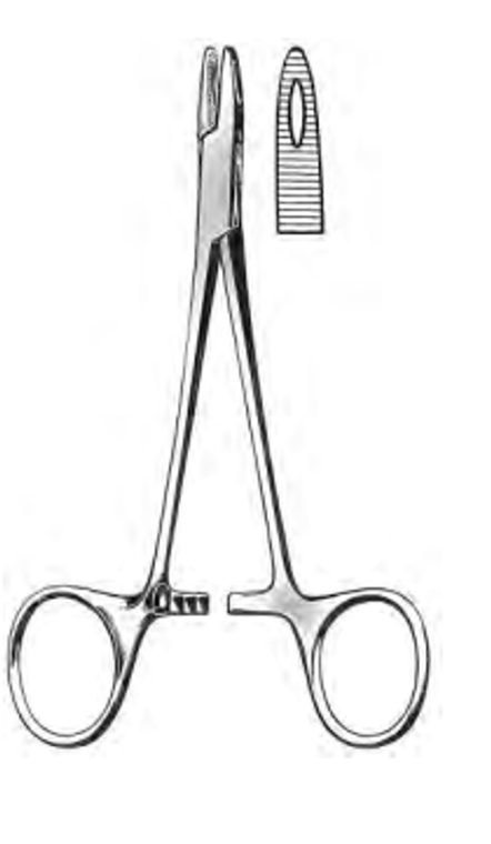 COLLIER Needle Holder, fenestrated jaws, (127cm)5"