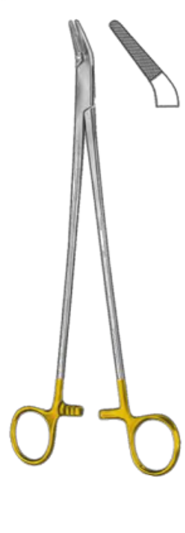 FINOCHIETTO Needle Holders, Angled Jaw, TC, (267cm) 10-1/2" Tungsten Carbide