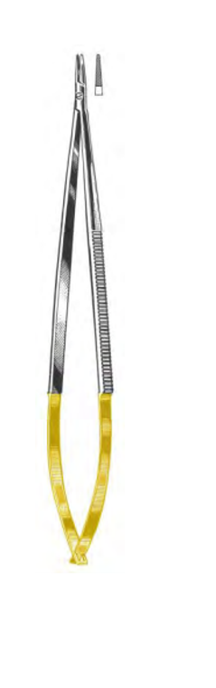 JACOBSON Microvascular Needle Holder, Str, Without lock, Serrated, TC, (178cm)7" Tungsten Carbide