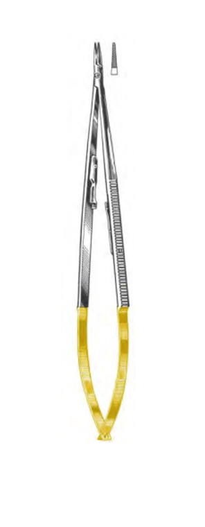 JACOBSON Microvascular Needle Holder, Cvd, Without lock, Serrated, TC, (178cm)7" Tungsten Carbide