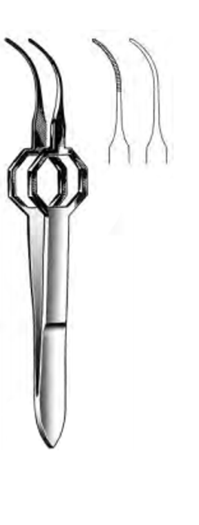 FOERSTER Eye Dressing Forceps, octagonal grip, Full Cvd, smooth 05mm tip, (95cm) 3-3/4"