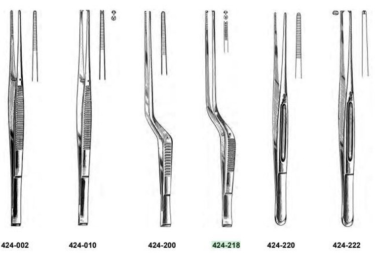 Cushing Dressing Forceps, Serrated, scraper end, (178cm) 7"