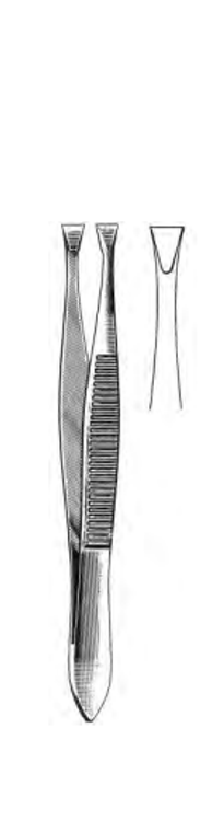 LITTAUER CILIA Forceps, 4mm wide jaws With fine horizontal serrations, (89cm)3-1/2"