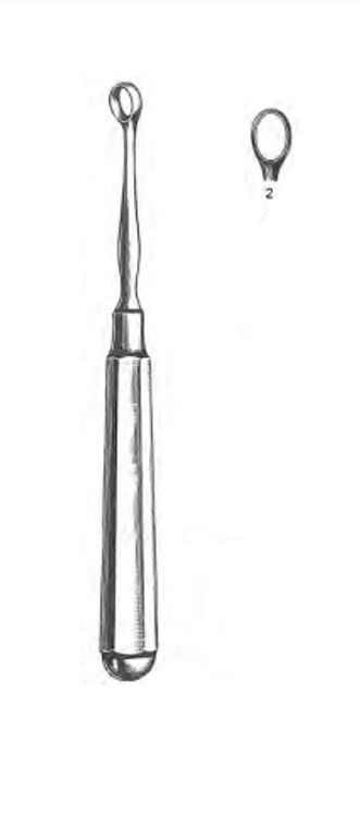 PIFFARD Dermal Curette, oval, size 1, (3mm diameter), (14cm)5-1/2"