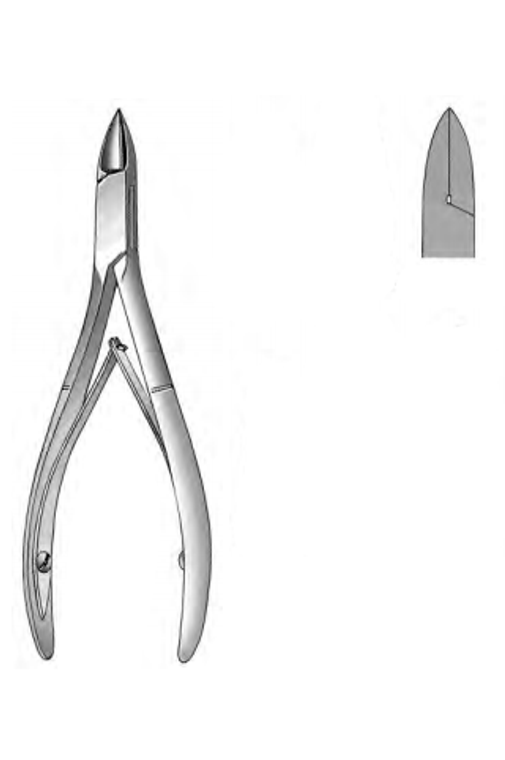 Nail Splitter, delicate Straight jaws, Double spring, stainless, (114cm) 4-1/2"