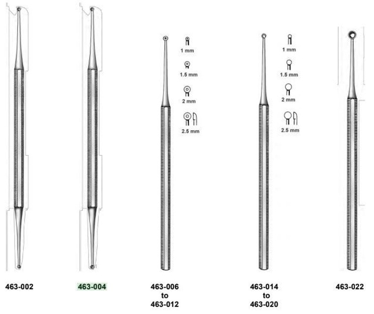 Curette Excavator, Double end, With holes, 15mm and 2mm, Model 58/1-2, (14cm) 5-1/2"