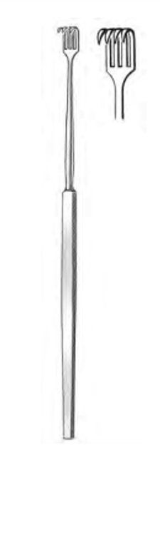 KNAPP (ROLLET) Retractor, With 4 sharp prongs, (133cm) 5-1/4"