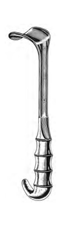 RICHARDSON Retractor, Hollow Grip Handle, 1-1/2", (38cm) x 1-1/2", (25cm), (241cm)9-1/2"