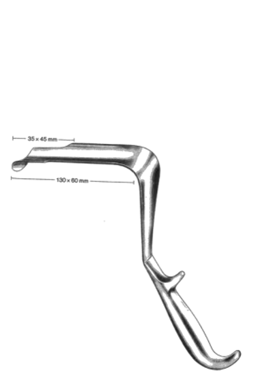 ST MARKS Deep Pelvic Retractor, w/lip 1-3/4"(45cm) to 1-1/2"(4cm) taper, (127cm)5"