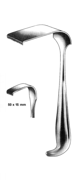 MEYERDING Retractor, small blade 2", (5cm) x 5/8", (15cm), (241cm)9-1/2"