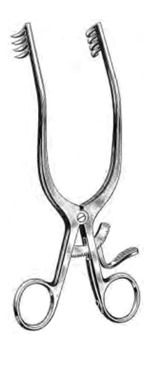 ADSON Retractor, blunt, 4 x 4 teeth, Angled Arms, (191cm)7-1/2"