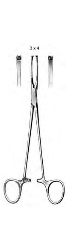 JUDD-ALLIS Tissue Forceps, 3 x 4 teeth, Delicate, (191cm)7-1/2"