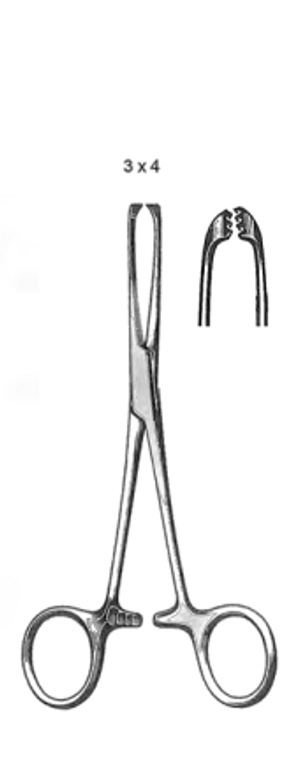 Baby ALLIS Tissue Forceps, 4 x 5 teeth, Extra delicate jaws, (14cm)5-1/2"