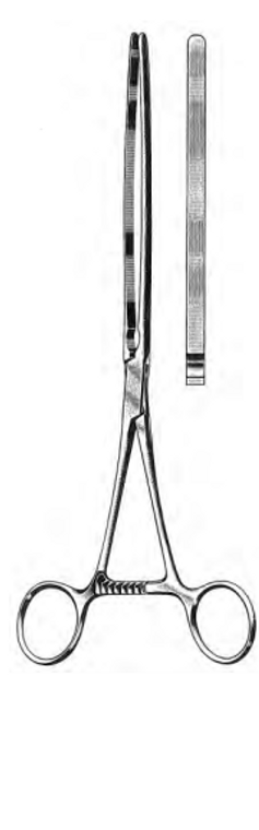 SCUDDER Intestinal Forceps, Straight, Solid smooth blades, (33cm)13"