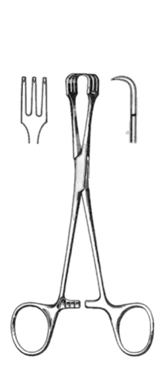 LAHEY Traction Forceps, 3 x 3 teeth, (16cm)6-1/4"