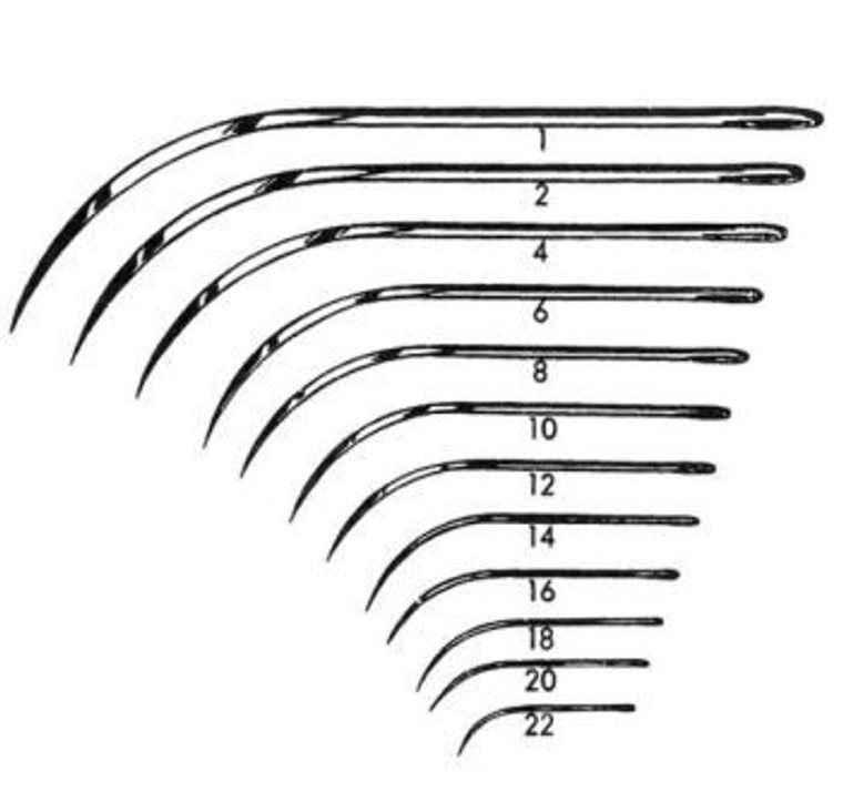 Regular Surgeons' Needles, 1/2 curved, cutting edge, #6