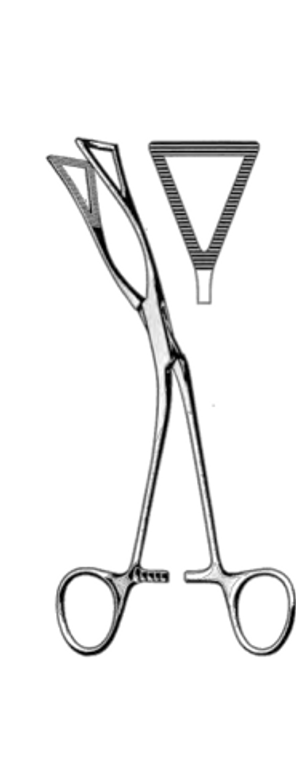 LOVELACE Gall Bladder Forceps, Angular, 1", (25cm) wide jaws, (185cm) 7-1/4"