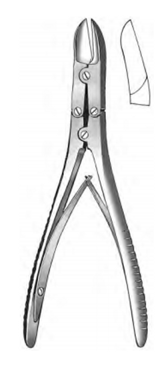 RUSKIN Bone Cutting Forceps, Slightly angled standard blades, (191cm) 7-1/2"