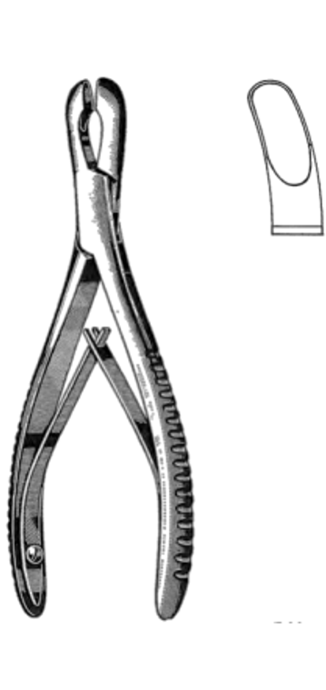 LUER Rongeur, Curved jaws 8mm bite, (178cm) 7"