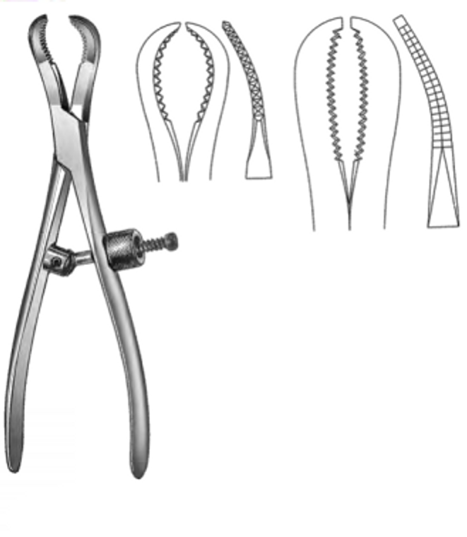 Bone Reduction Forceps, Curved With Speed Lock, (229cm) 9"