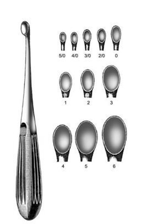 SPRATT Curette, size 4/0, (165cm)6-1/2"