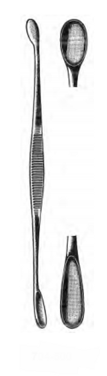 VOLKMAN Double End Curette, Oval Cups 5mmx10mm and 8mmx20mm, (14cm)5-1/2"