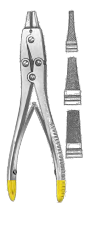Double Action Wire Extraction Pliers, 2mm Delicate jaws, TC inserts, (178cm)7" Tungsten Carbide