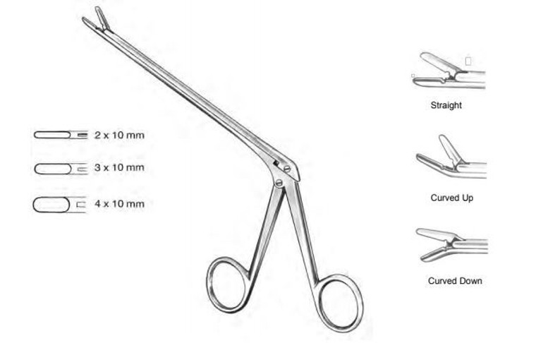 LOVE-GRUENWALD Pituitary Rongeurs 3x10mm cup jaws, Straight (127cm) shank5"