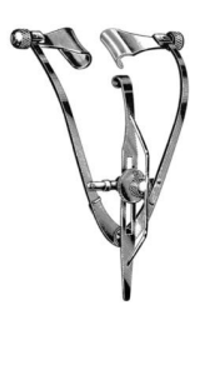 MAUMENEE-PARK Eye Speculum (89cm), solid blades 14mm wide, with suture posts