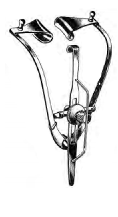 GUYTON-PARK Eye Speculum, fenestrated blades, 14mm wide, With suture posts, (9cm) 3-1/2"