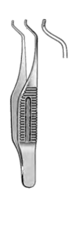 BOTVIN Iris Forceps, fine cross serrated tips, 05mm wide, ( 73cm) 2-7/8"